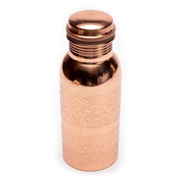 Pure copper water bottle: Pocket Size Flower 550ml - Image 3