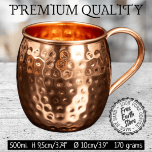 500 ml pure copper mug with hammered finish